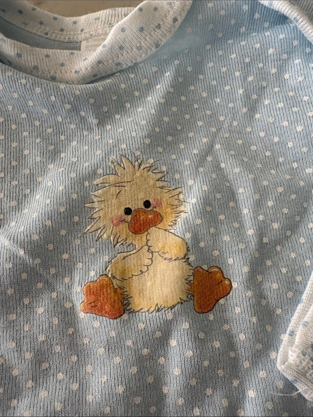 New VTG Little Suzy’s Zoo Blue Polka Dot Baby Sleepers